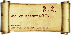 Weiler Krisztián névjegykártya
