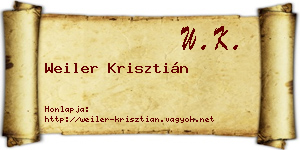 Weiler Krisztián névjegykártya
